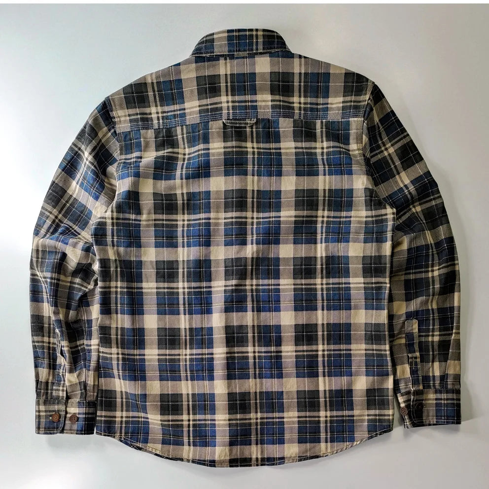 Spring and autumn new cotton washed male casual plaid shirt male thick long-sleeved shirt coat