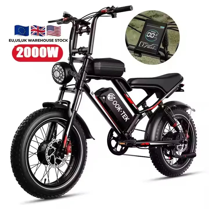 USA Stock 2000w Fat Tire Motos City Mountain Dirt Bicicleta Electrica E-bike Ebike E Bike Electric Bicycle