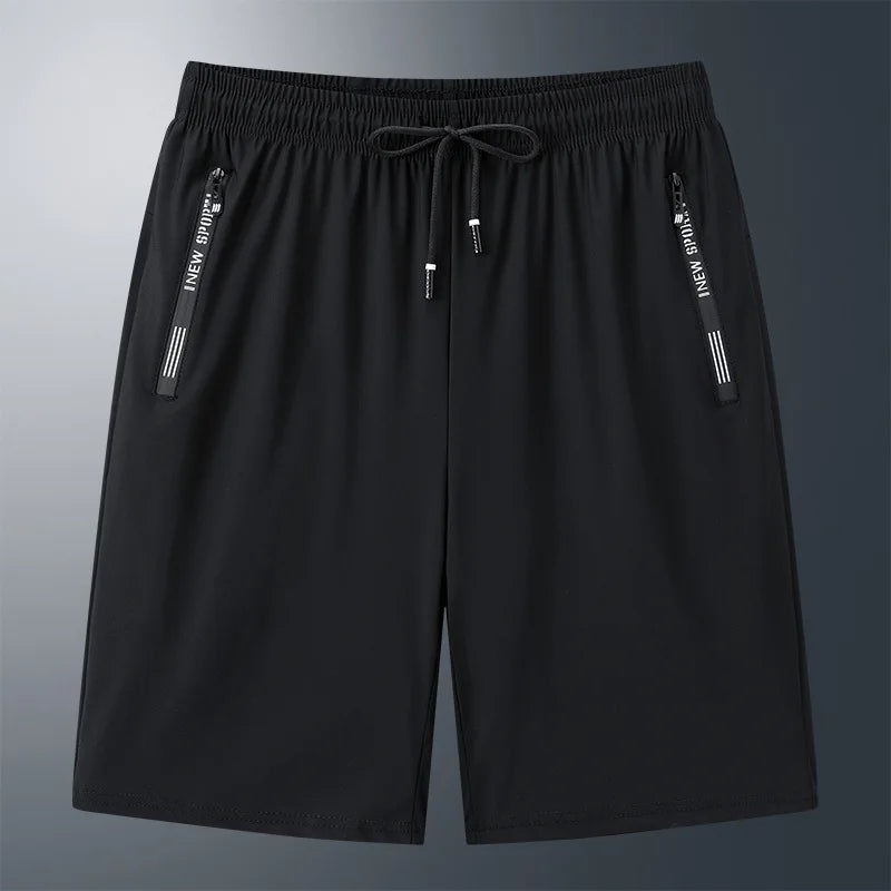 Quick Dry Shorts Men Summer Thin Short Pants Running Sports Bottom Gym Fitness Beach Zipper Pocket Loose Short Sweatpants Men