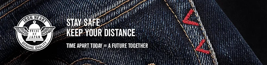 IRON HEART Indigo-Sulfide Black 634s Double Dyed 14oz Denim Jeans, One Wash