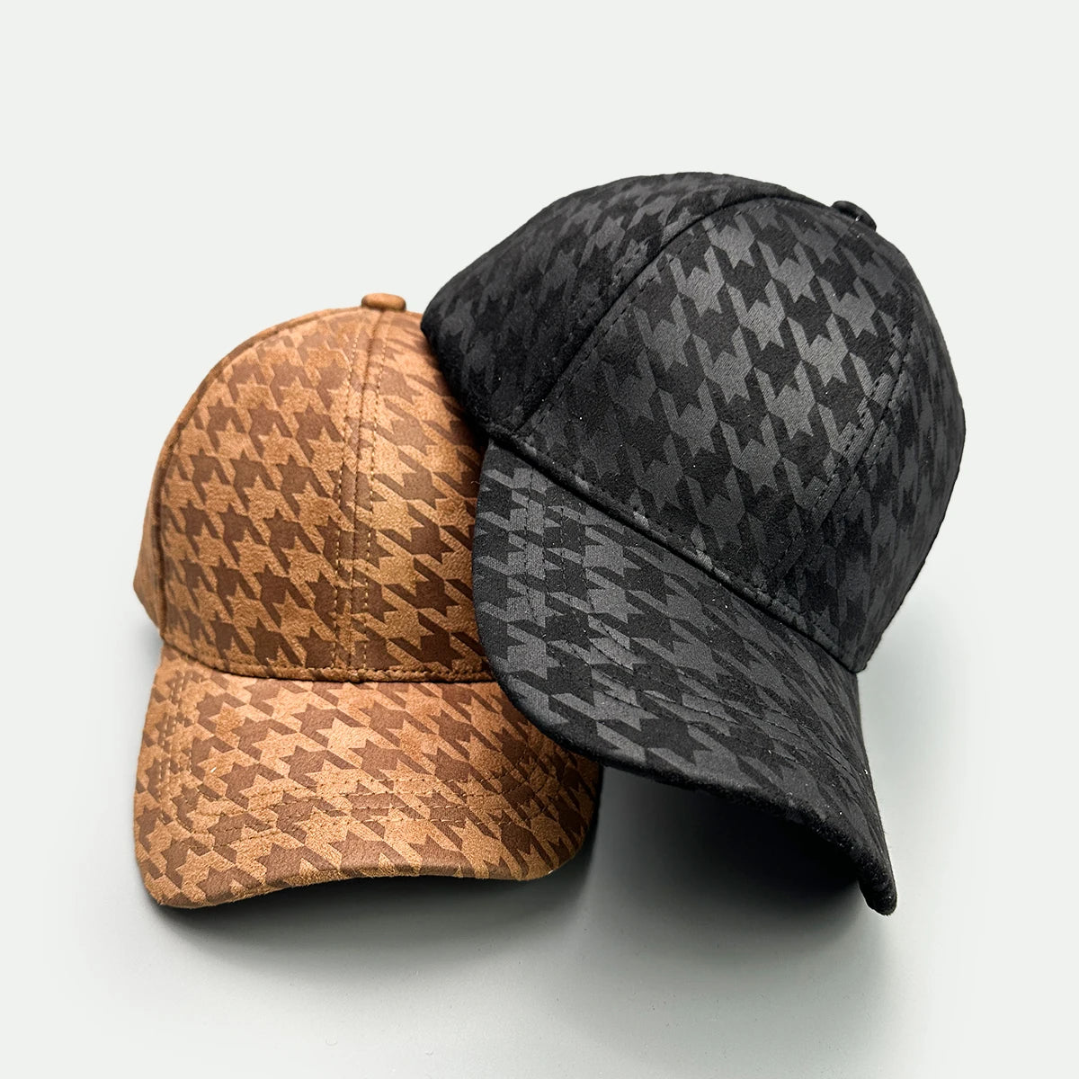 Classical Retro Houndstooth Baseball Hats New Unisex Sunshade Color Block Breathable Leather Versatile ins Fashion Peaked Caps