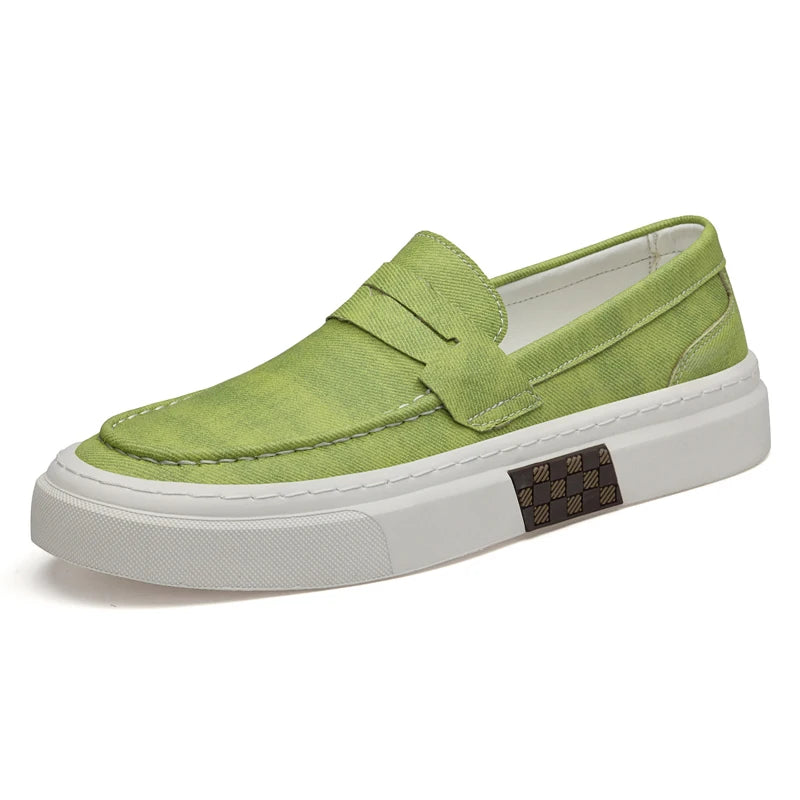 Designer Brand Men's Loafers Green Casual Shoes Men's Lightweight Soft Soled Walking Flat Shoes Brown Luxury Sneakers for Men