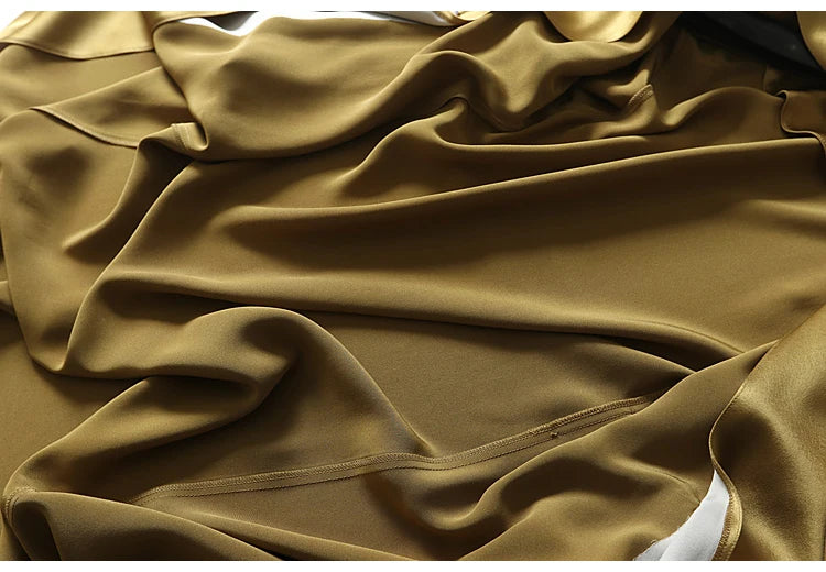 Lautaro Spring Autumn Long Soft Luxury Elegant Flowy Satin Acetate Trench Coat for Women High Quality Chic British Fashion 2022