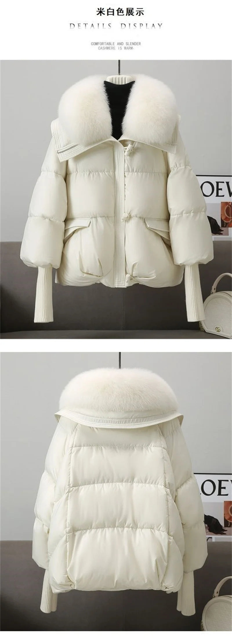 2024 Winter New Short Down Cotton Jacket Women Korean Loose Cotton Jacket Women, Oversized Wool Collar, Thickened Cotton Coat