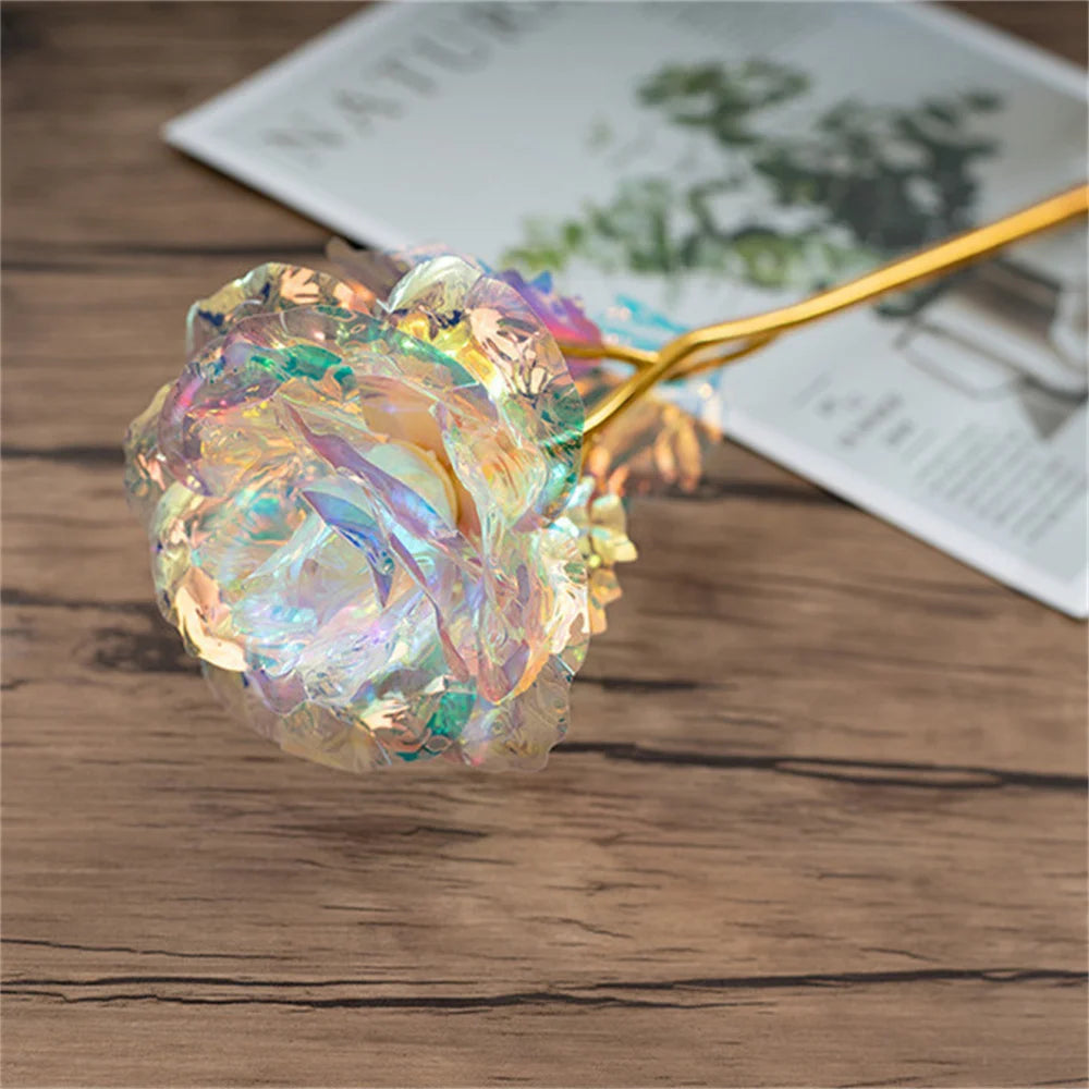 Led Valentine's Day Mother's Day Gift 24K Foil Plated Roses Artifical Flowers Wedding Decor Lover Lighting Roses Creative Gift