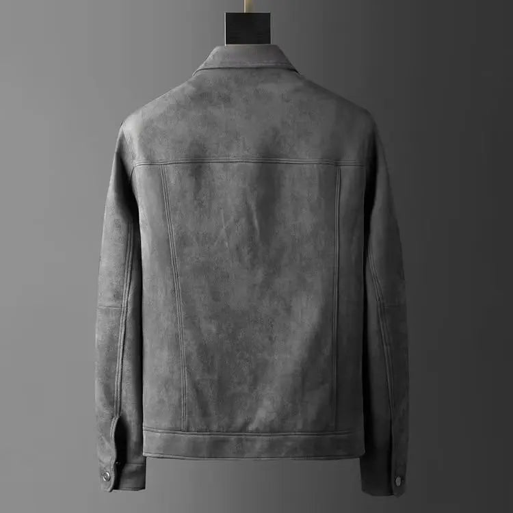 New Spring Autumn Casual Jackets Men Turn Down Collar Slim Fit England Style Deerskin Fleece Jacket Male Vintage Outwear Coats