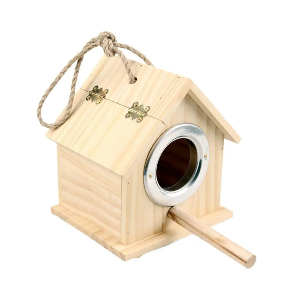 Bird Nest Sturdy Garden Decoration Wooden Bird House Eco-friendly Bird Nesting Box  Natural Wood