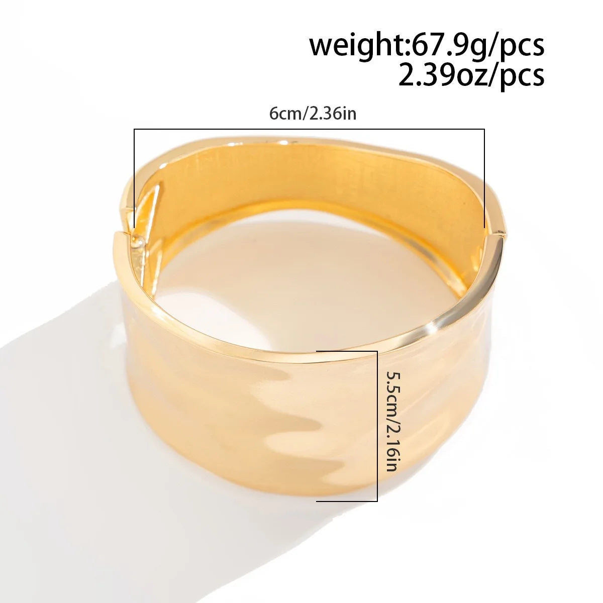 DIEZI Punk Hip Hop Geometric Cuff Bangles Exaggerated Irregular Gold Silver Color Metal Spring Bangles For Women Men Bracelet