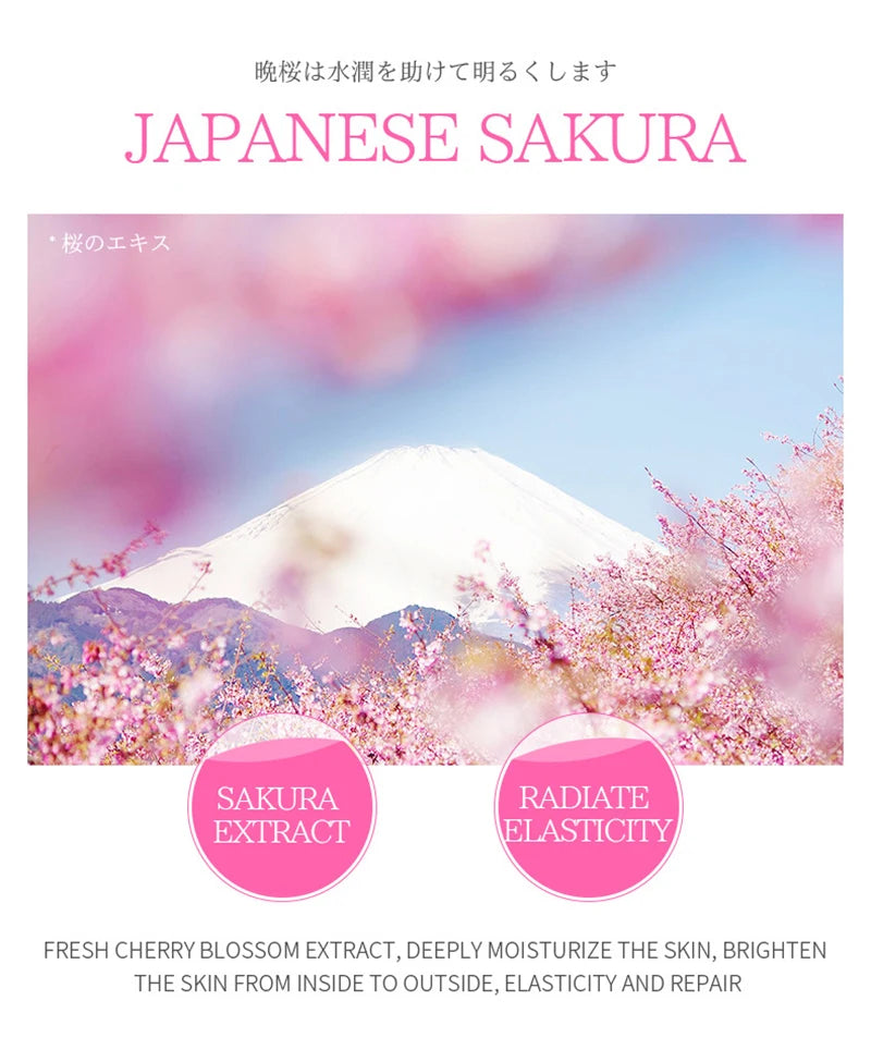 LAIKOU Sakura Facial Cleansing Skincare Set Moisturize Beauty Health Eye Mask Lip Mask Korean Facial Care Products Kit