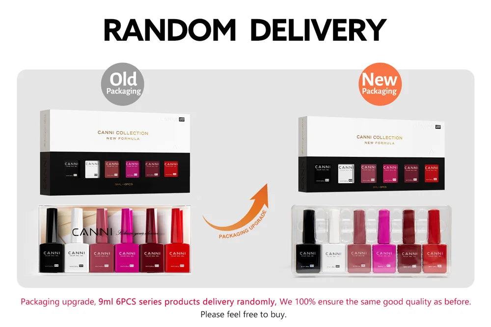 CANNI 6pcs/Lot HEMA FREE Gel Polish Colors Permanent Nail Varnish Set Long Lasting Manicure Base Pink Champagne Dreams Kit-2302