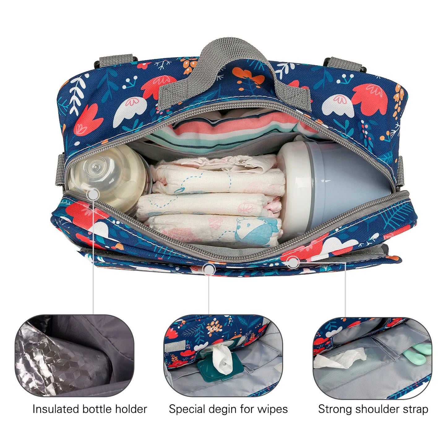 Mummy Diaper BagStroller Organizer Bags Mummy Large Capacity Travel Hanging Bag Bottle Holder Pram Diaper Bags Baby Stroller Bag