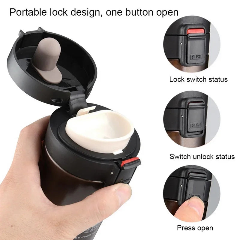 380ml Double 304 Stainless Steel Coffee Mug Leak-Proof Thermos Mug Travel Thermal Cup Water Bottle Thermos Cup