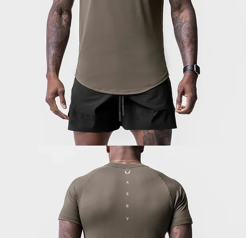 Men's Quick Dry Fitness T-Shirt Gym Running Sportswear Summer Breathable Workout Tee Bodybuilding Muscle Shirt Casual Activewear