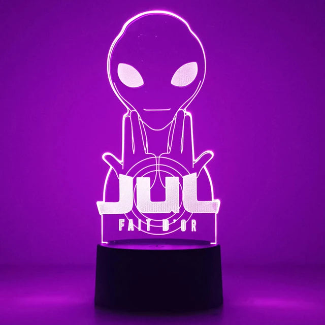 3D Rap singer Julien Mari gesture logo Night Light with Remote Control Room Decor Lamp Birthday Valentine's Day Christmas Gifts