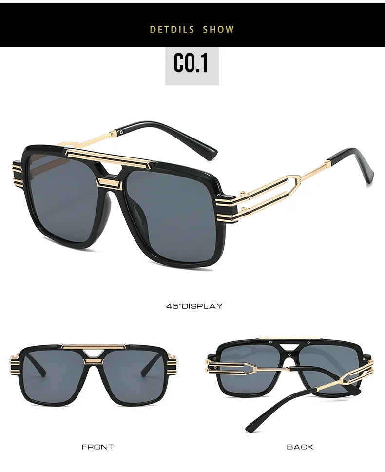 Square Sunglasses for Men Women Luxury Vintage Fashion Transparent Lens Sun Glasses Gafas De Sol Hombre Lunette Soleil Femme