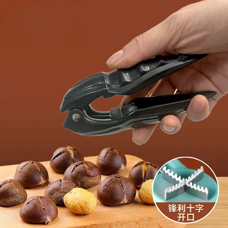 Stainless Steel Chestnut Clip Machine Nutcracker Opener Tool Nuts Walnut Cut Sheller Chestnut Shelling Cutter Kitchen Gadgets