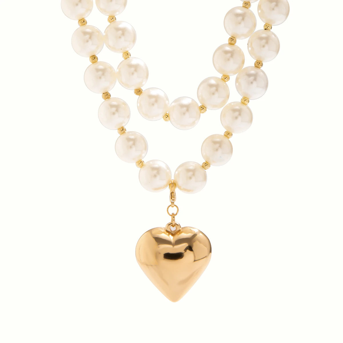2Pcs Elegant Goth Imitation Pearl Beads Chain Necklace for Women Vintage Love Heart Pendant Choker Y2K Jewelry Wed Accessories