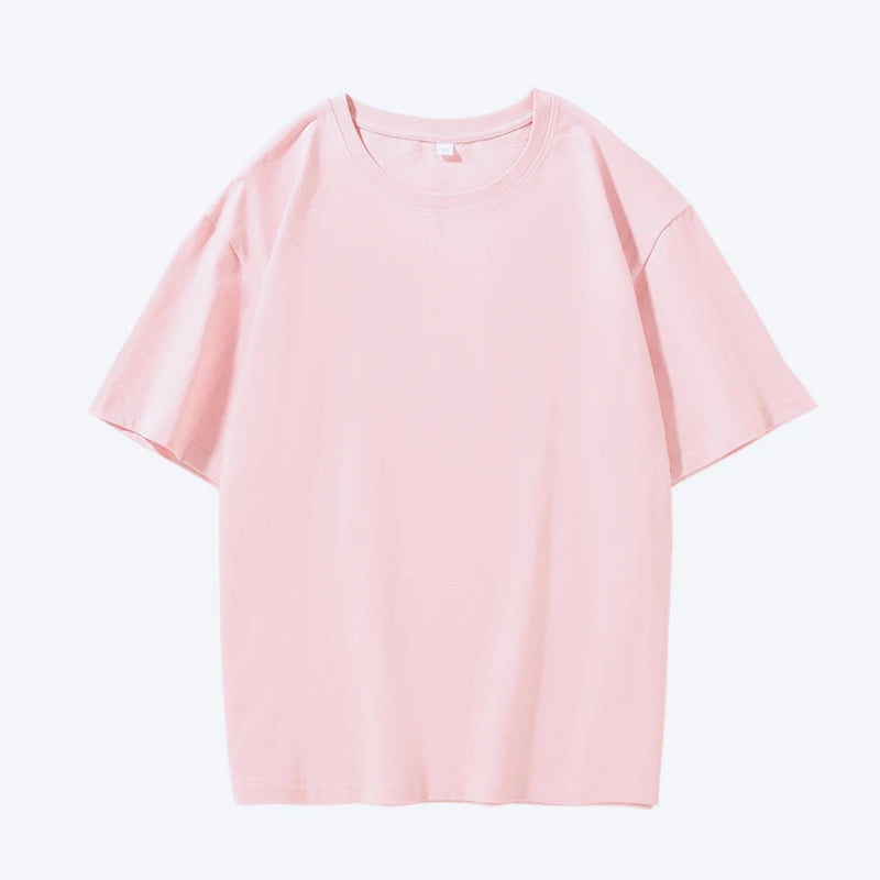 Plus Size Four-season Pure Cotton Solid Color T-shirt Couples Featuring Long Sleeves Dropped Shoulders Custom-made Cultural