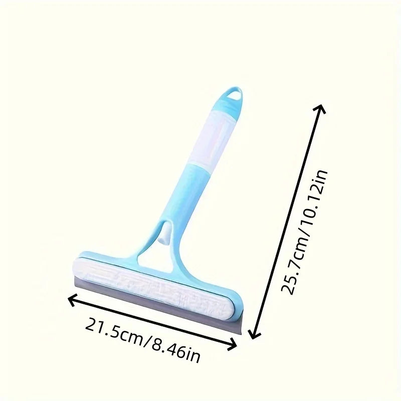 Three-in-one glass wiper with spray bottle, double-sided mirror, non-detachable wiper blade, baffle care set
