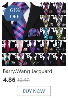 Barry.Wang Orange Brown Silk Mens Tie Hanky Cufflinks Set Gold Coffee Jacquard Designer Necktie For Male Wedding Business Party