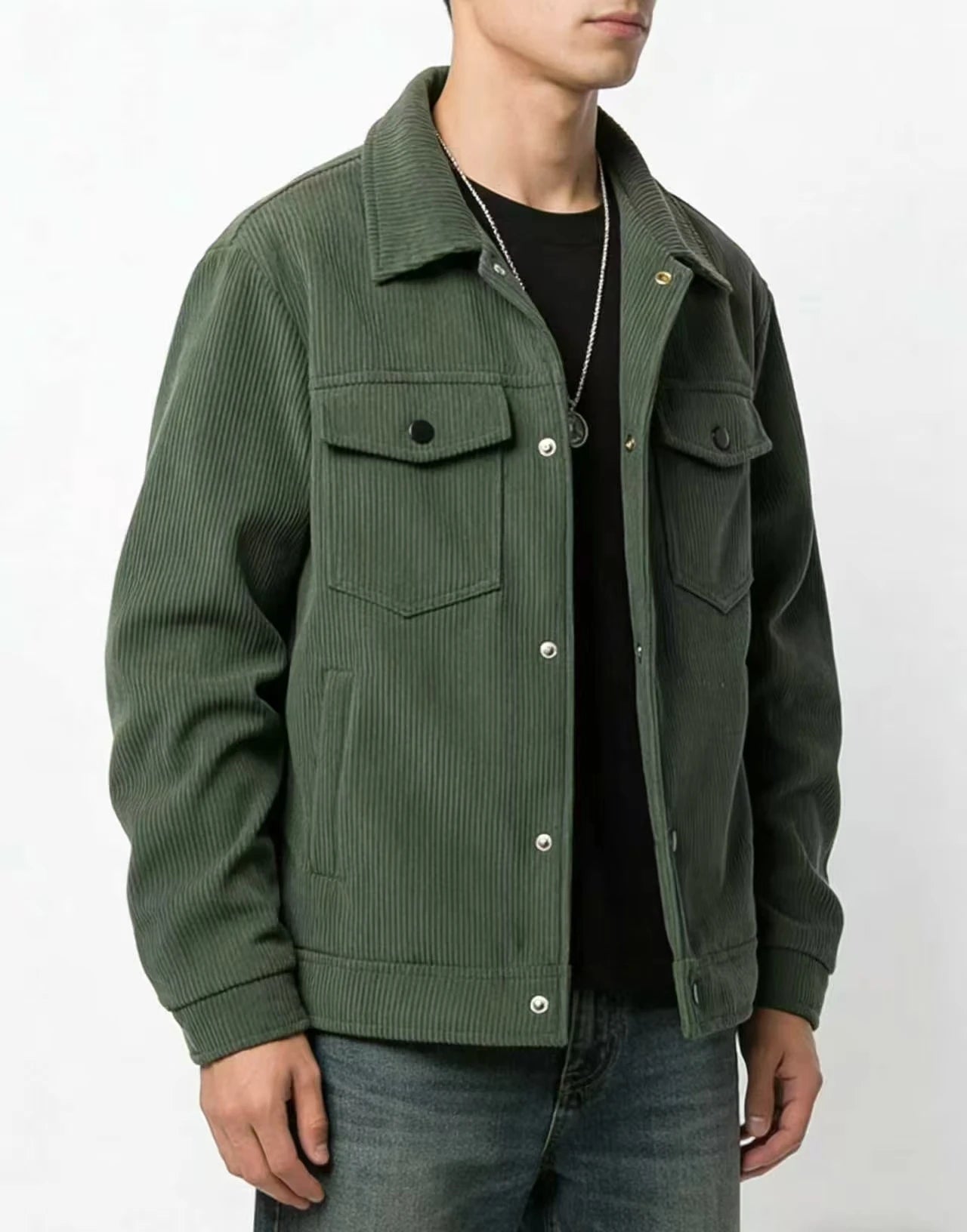Men's Casual Outdoor Jacket Pure Color Buttoned Collar Autumn Winter 2025 Fashion Trendy Style for Men