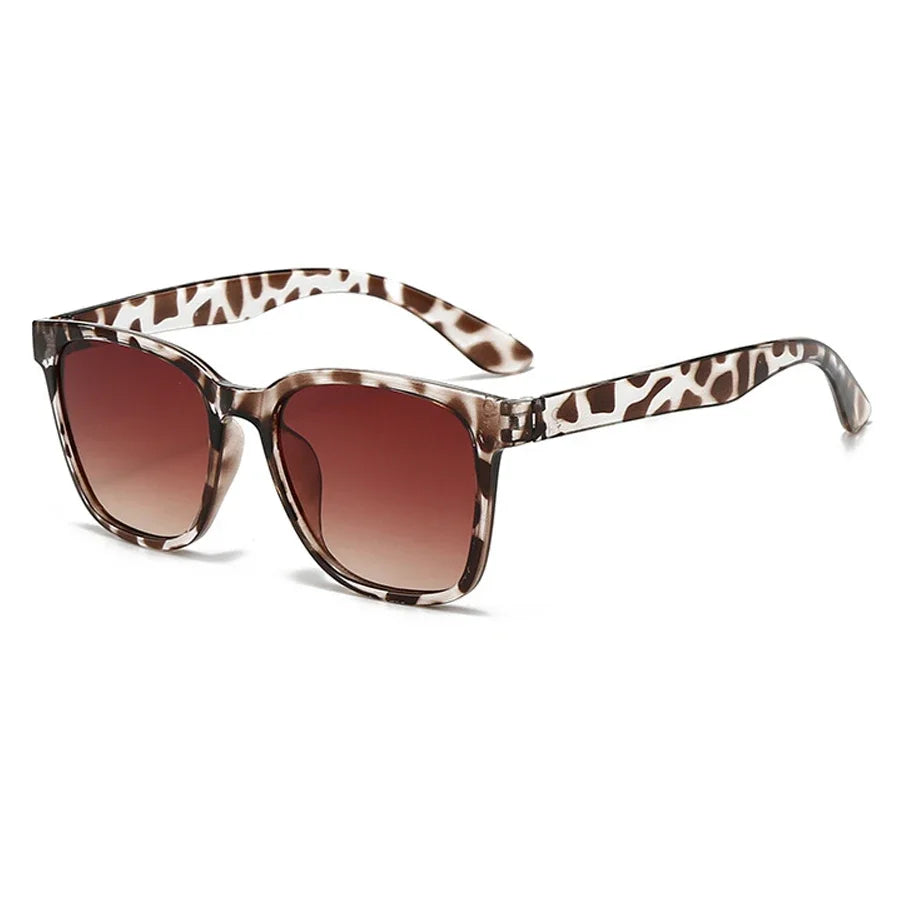 Retro Classic Vintage Square Sunglasses Women Oversized Sunglasses Women Men Retro Leopard Luxury Sun Glasses UV400 Glasses
