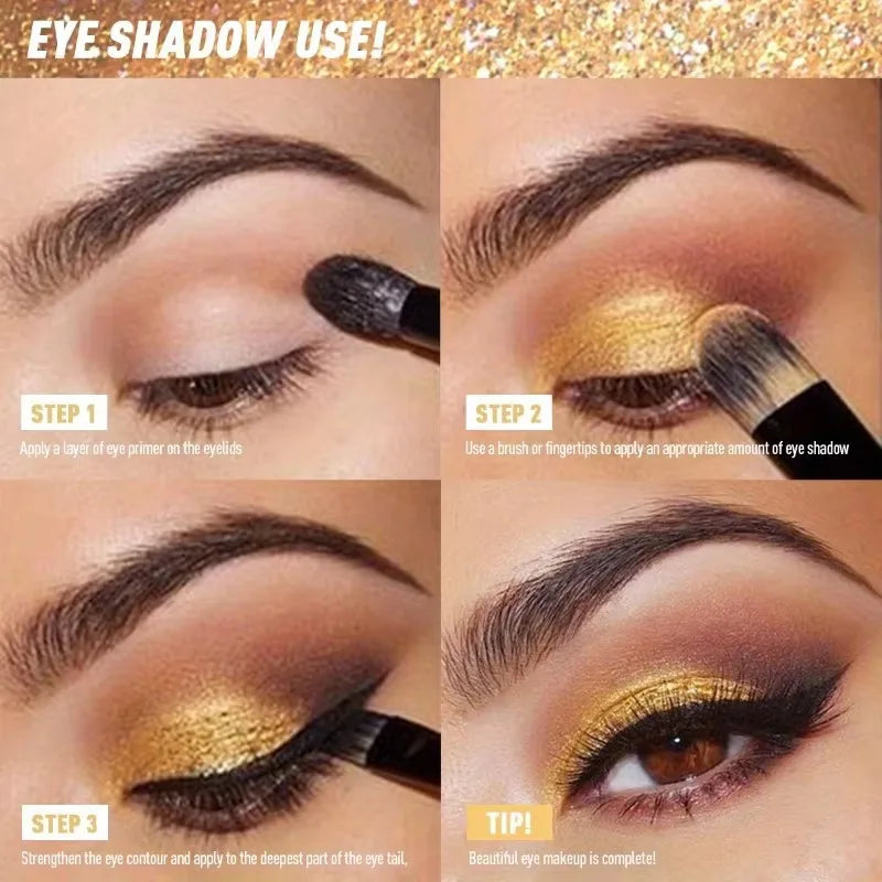 Smoky Glitter Eyeshadow Cream Makeup Mashed Potato Texture Palette Pearl Long-lasting Shimmer Metallic Eye Shadow Cosmetic