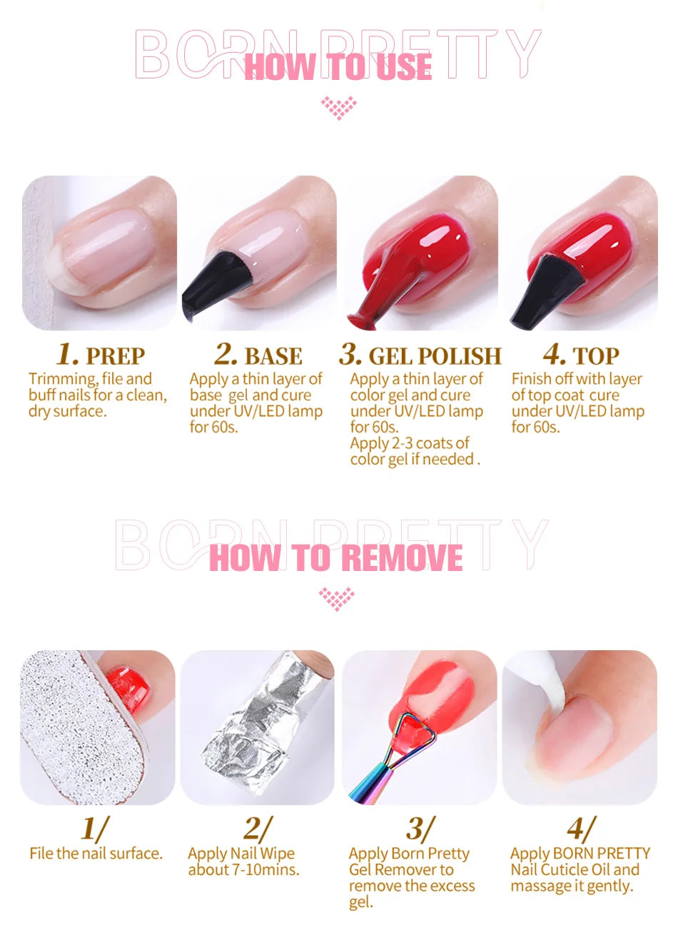 BORN PRETTY 15ml Autumn Winter Color Gel Nail Polish Dark Red Brown Christmas Soak Off UV LED Gel Nail Art DIY Design Varnishes