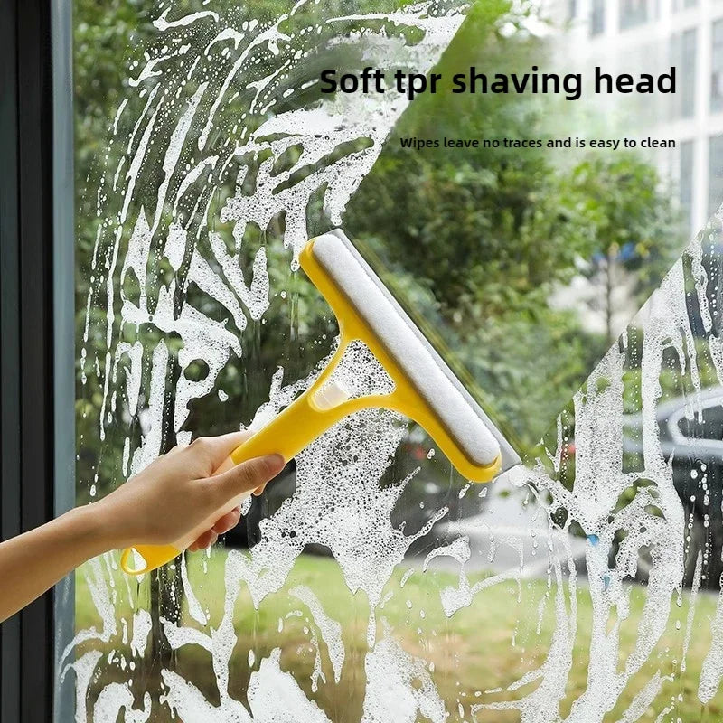 Three-in-one glass wiper with spray bottle, double-sided mirror, non-detachable wiper blade, baffle care set