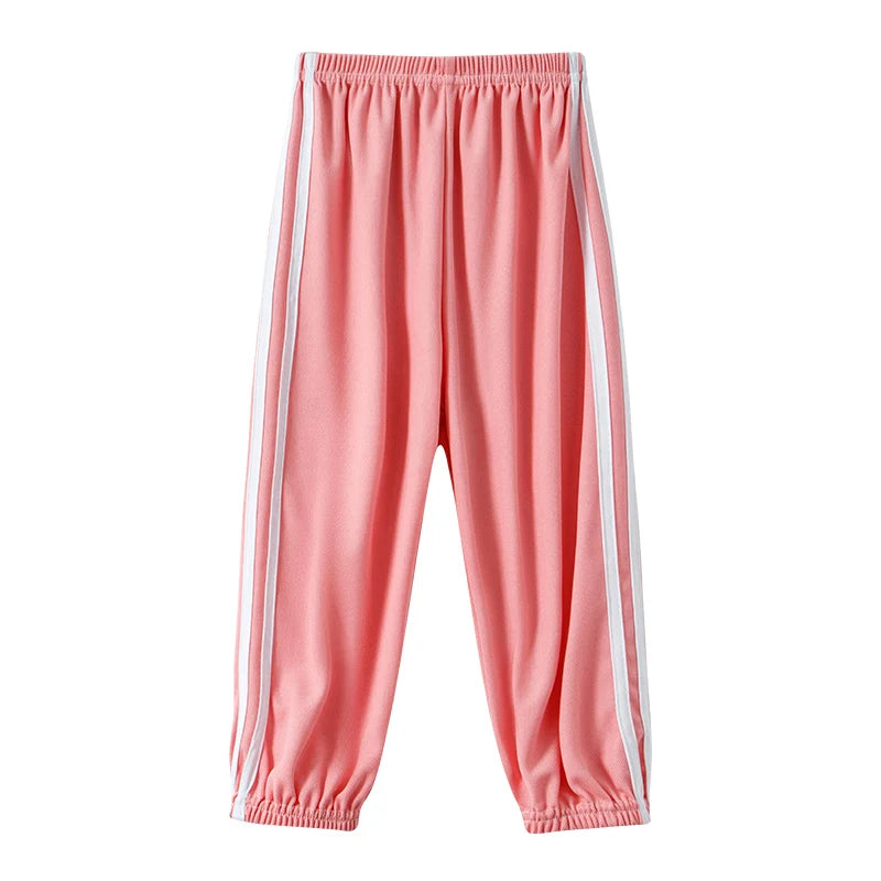 1/3 Pieces Children's summer solid color basic sports pants boys casual Joker elastic waist girl sweet and lovely mosquito pants