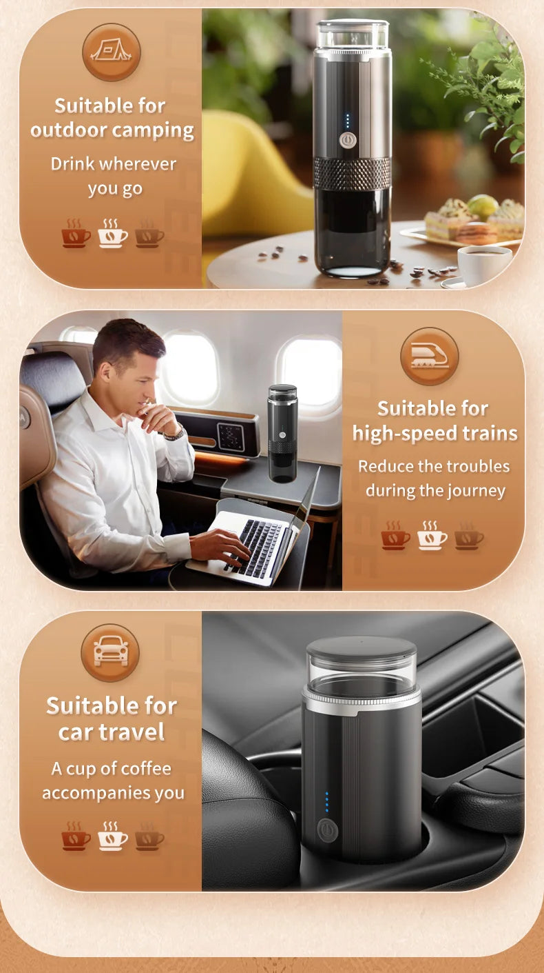JFBONIN Electric Portable Coffee Machine Capsule Ground Coffee Brewer for Coffee Powder And Coffee Capsule - Coffee Maker