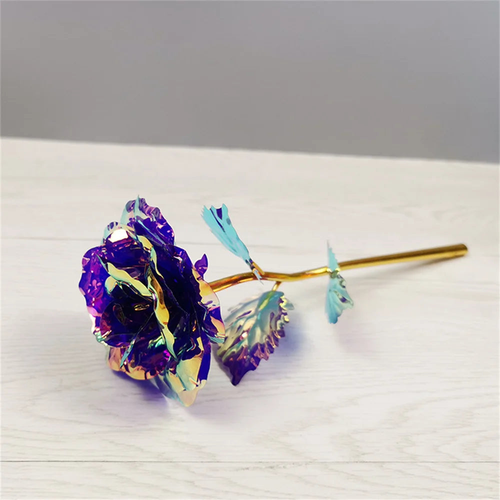 Led Valentine's Day Mother's Day Gift 24K Foil Plated Roses Artifical Flowers Wedding Decor Lover Lighting Roses Creative Gift