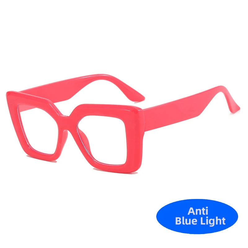 Retro Luxury Oversized Square Anti-Blue Light Glasses Women Men Optical Eyeglasses Trendy Computer Classic Glasses Ladies Lentes