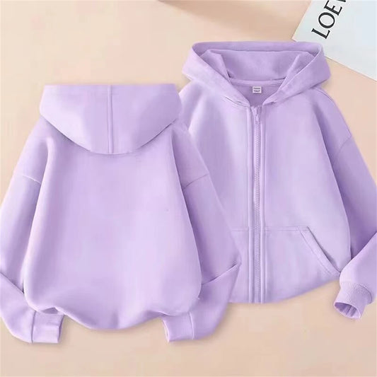 Children Fashion Zipper Style Clothing Boys Girls Hoodie  Tops Spring Autumn Leisure Sweatshirr Toddler 3-12 Year Red Black Coat