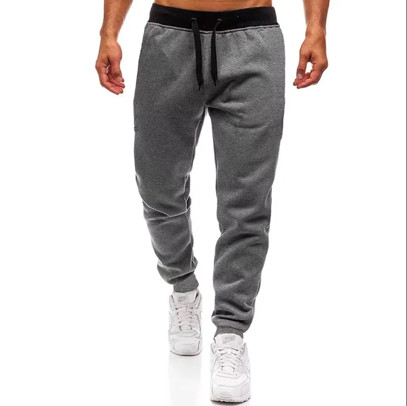 New Plus Size Men's Sweatpants 2XL 3XL Sportswear Elastic Waist Casual Baggy Pants Black Grey Cotton Joggers Male Loose Trousers