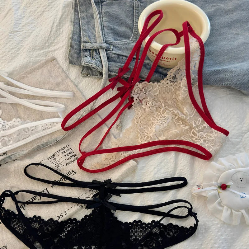 Women's Panties Solid Color Lace Panties Hollow Design Breathable Mesh Lingerie Sexy Underwear For Women