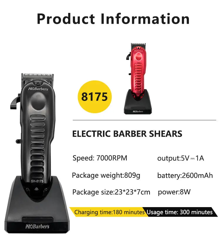 Professional Barber Clippers Electric Cutter Hair Cutting Clipper for Haircut Beard Shaver Barbershop OEM/OEM Mens Shaver Gifts