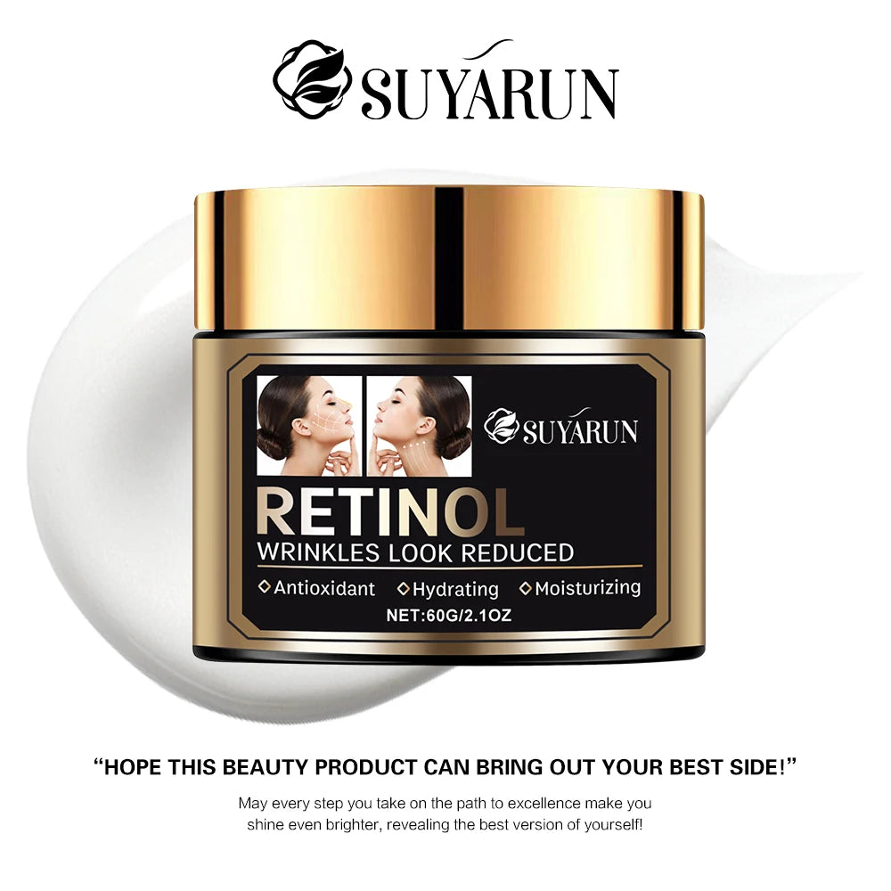 SUYARUN Premium Anti-Aging Retinol Face Cream with Hyaluronic Acid & Vitamin E – Deep Moisturizing, Wrinkle Reduction.