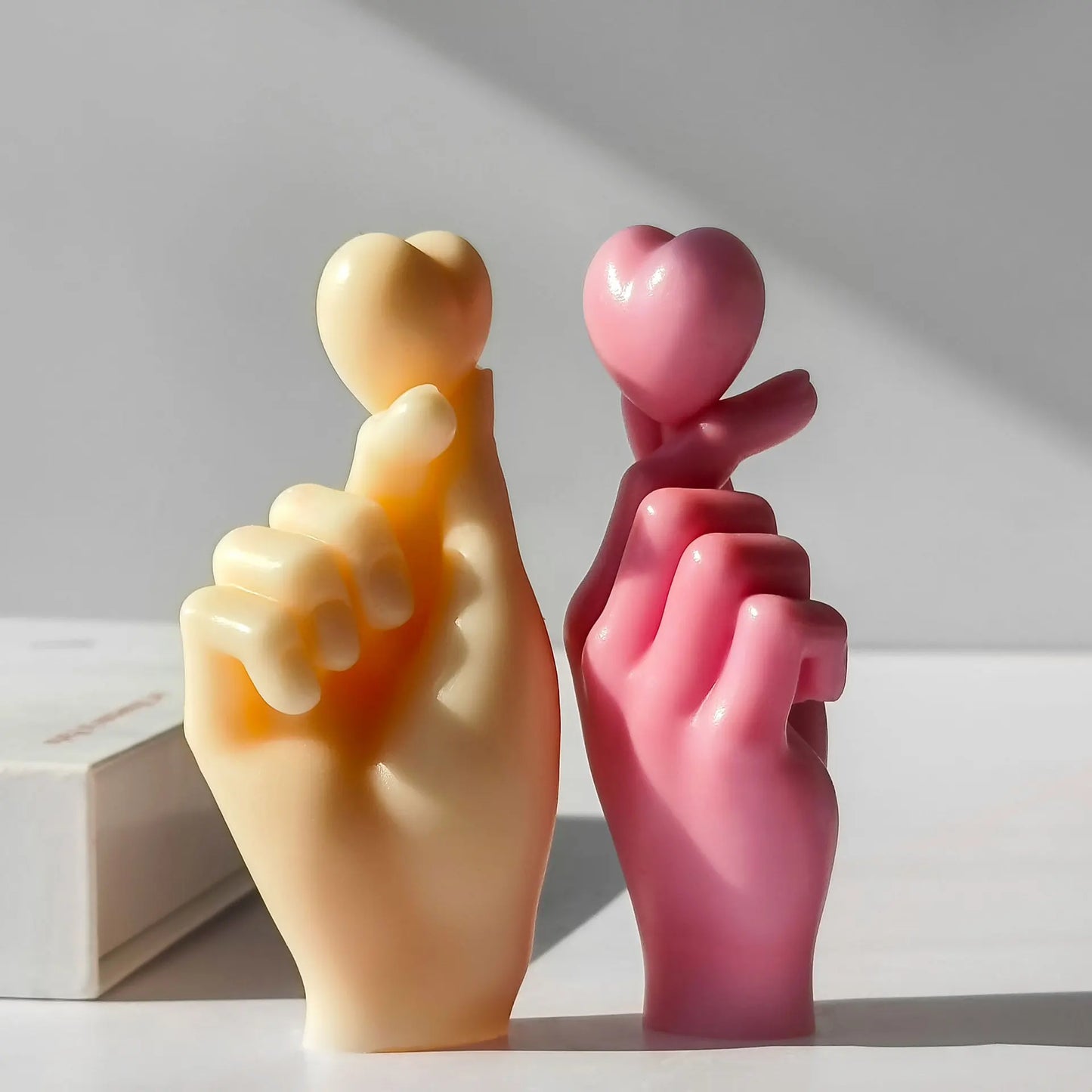 DIY Valentine's Day Finger Heart Gesture Silicone Mold Handmade Aroma Candle Plaster Resin Mould Soap Candle Making Supplies