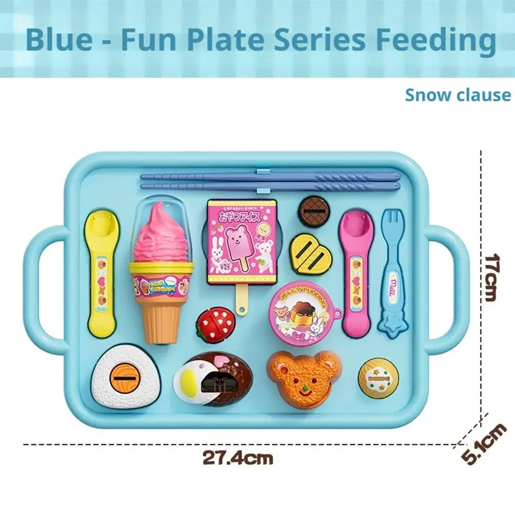NEW Food Feeding Pudding Feeding Ice Cream Toy Set Early Education Food Platter Role Play Fun Children Girl Play House Toys Gift