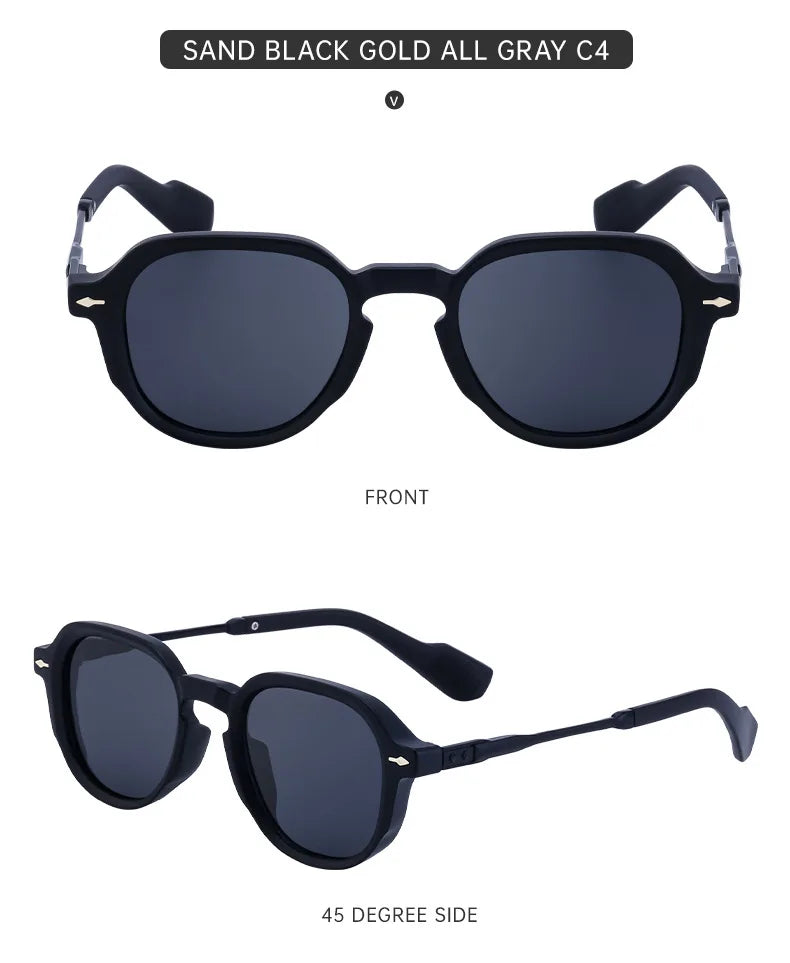 Retro Style Rectangular Frame Sunglasses Luxurious Outdoor Street Photography Sunscreen Glasses Fishing Driving