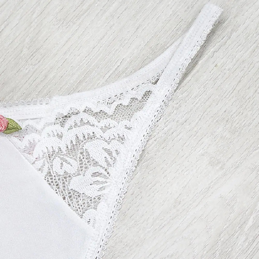 Women Lace G-string Elegant Lace High Waist G-string with Floral Decor Anti-septic Properties for Quick-drying Comfort Women's