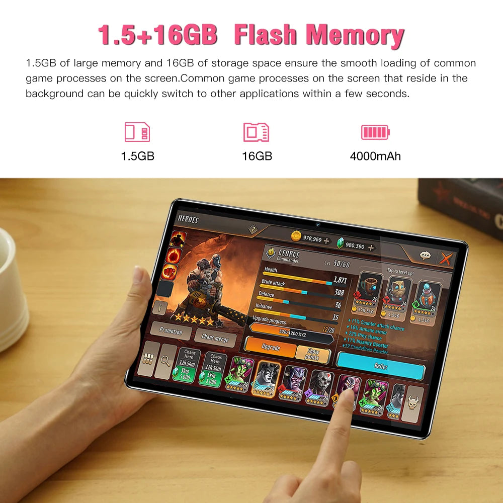 Lx Tab U 10.1inch 2MP+5MP 1.5+16GB 4000mAh Android 7 2MP+5MP 3G network learning machine tablet