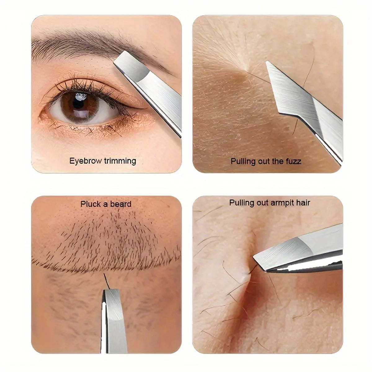 1/4 pcs Eyebrow Tweezers Set Stainless Steel Eyebrow Forceps Professional Beauty Tool Set For Facial Hair Inward Growing