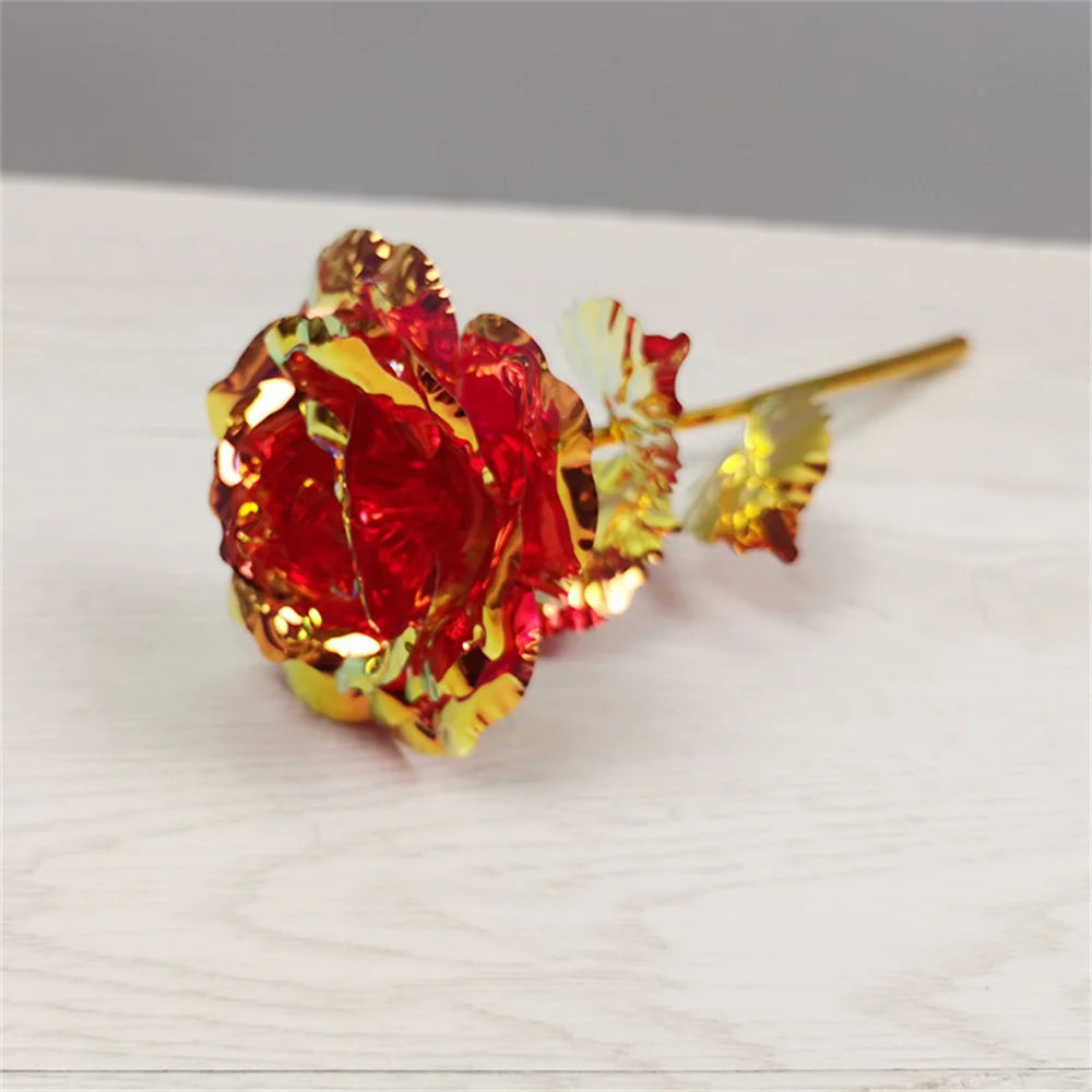 Led Valentine's Day Mother's Day Gift 24K Foil Plated Roses Artifical Flowers Wedding Decor Lover Lighting Roses Creative Gift