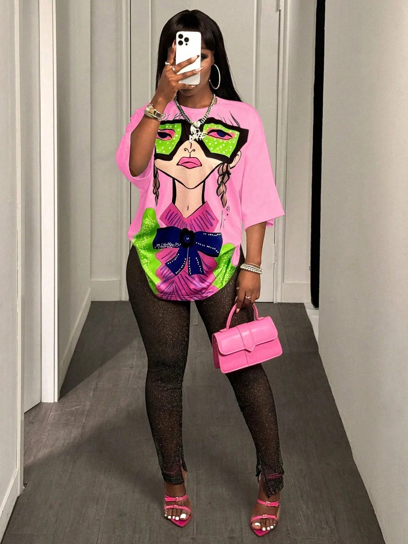 BamGleam Oversized T-shirt Loose Casual Hip-Hop Style Graphic Printed Women T-Shirt Summer Fashion Y2k Ladies Clothes Female Tee