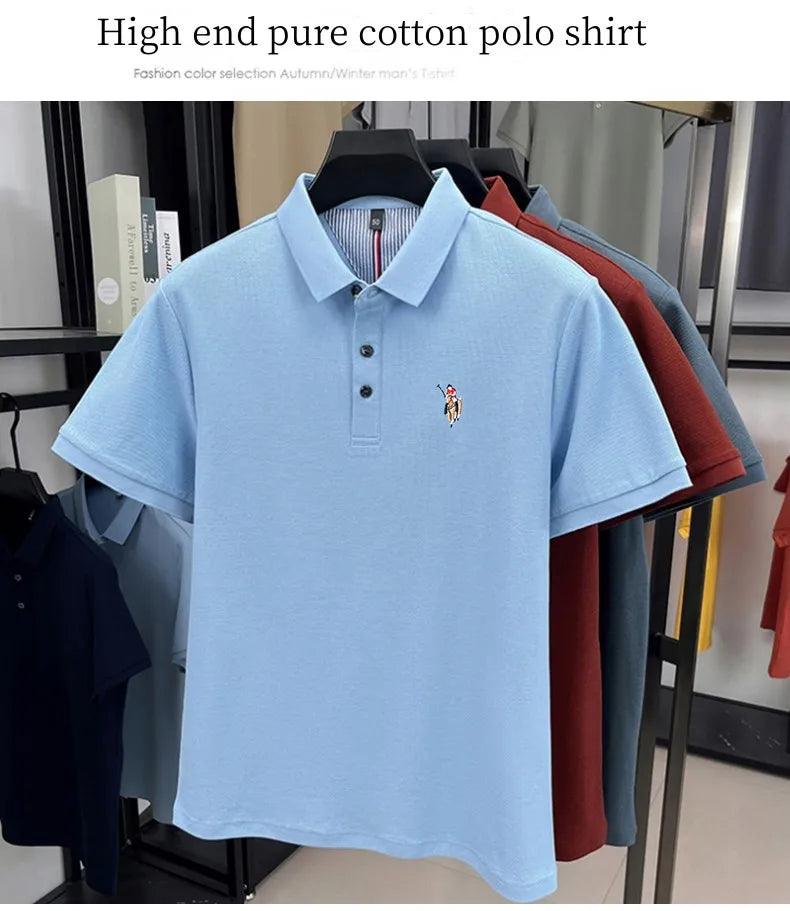 High end brand 100% cotton short sleeve polo shirt luxury pony embroidery men's summer comfort fashion designer new Paul T-shirt