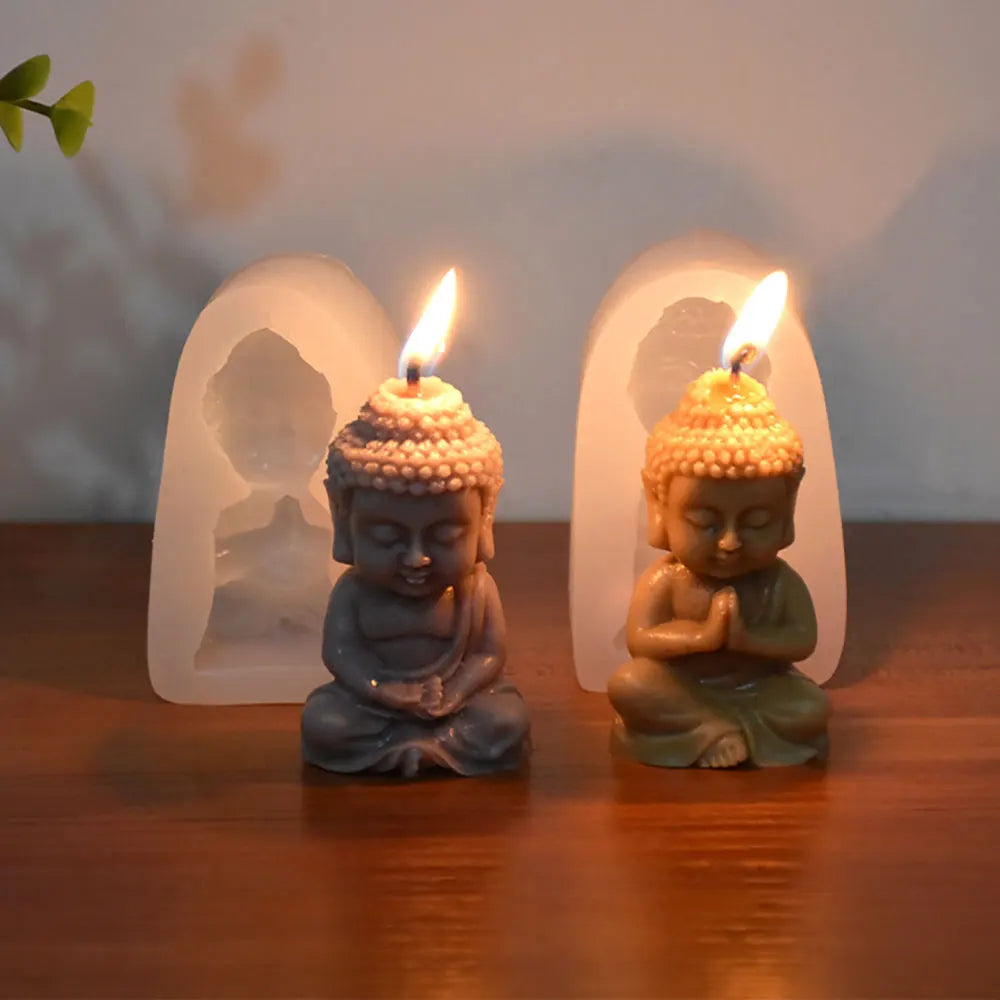 For fun 3d Buddha Silicone Candle Mold Church Buddha Incense Candle Plaster Decoration Mold DIY Church Candle Home Decor