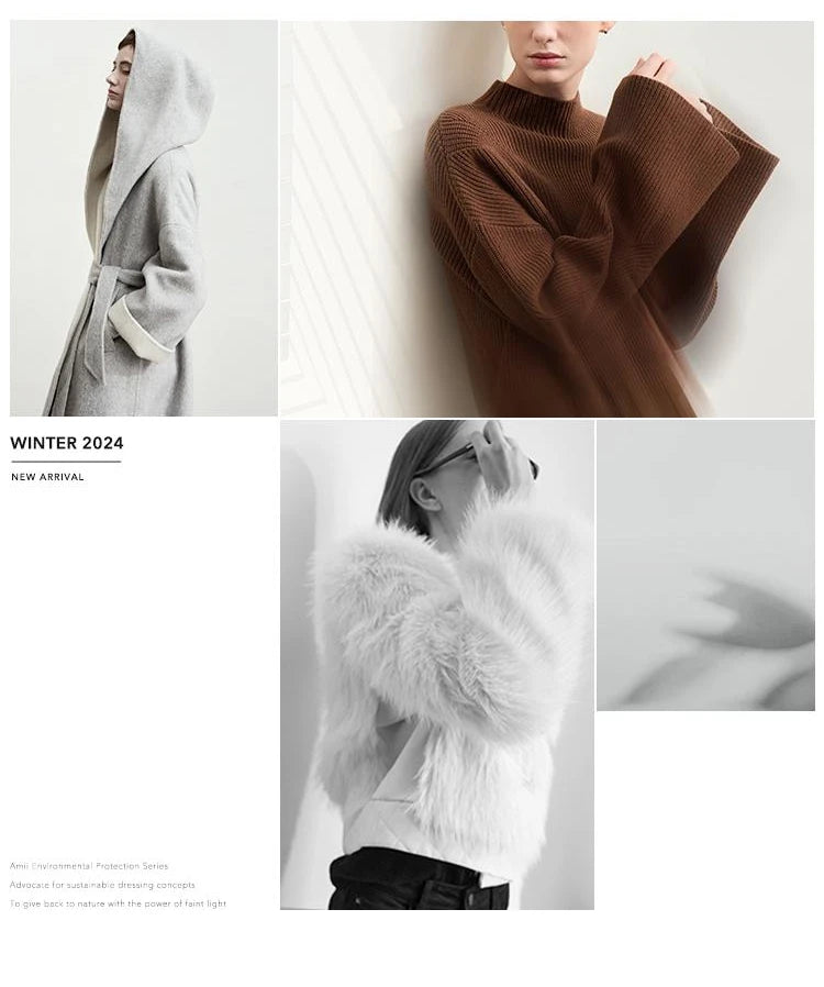 AMII Minimalist Chiffon Shirt Women 2025 Spring New Temperament Gentle Lapel Bamboo Work Pocket Concealed Button Tops 12521032