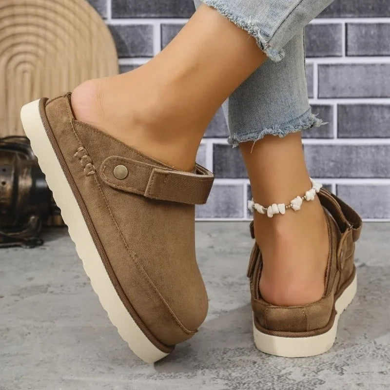 Woman Slippers Leather Non-Slip Soft Platform Shoes Flip Flops Summer Wedge Slippers Lightweight Orthopedic Sandals Slides Women